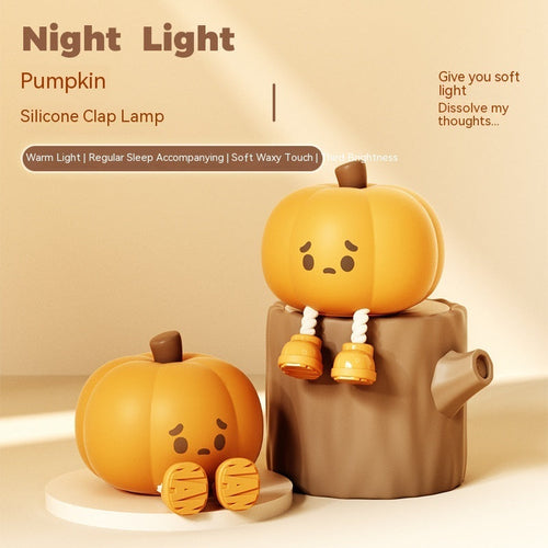 Pumpkin Lamp Small Night Lamp Halloween Silicone Pat Lamp Ambience