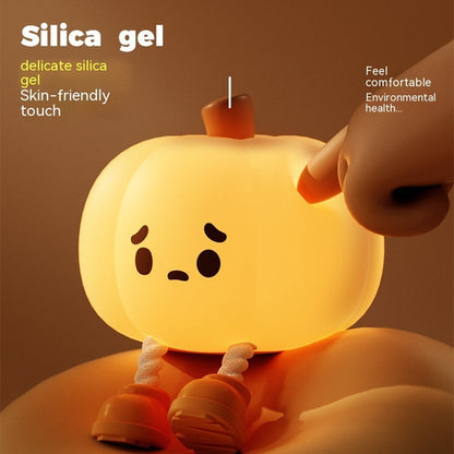Pumpkin Lamp Small Night Lamp Halloween Silicone Pat Lamp Ambience